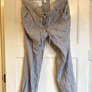 Dalia high waisted striped linen pants